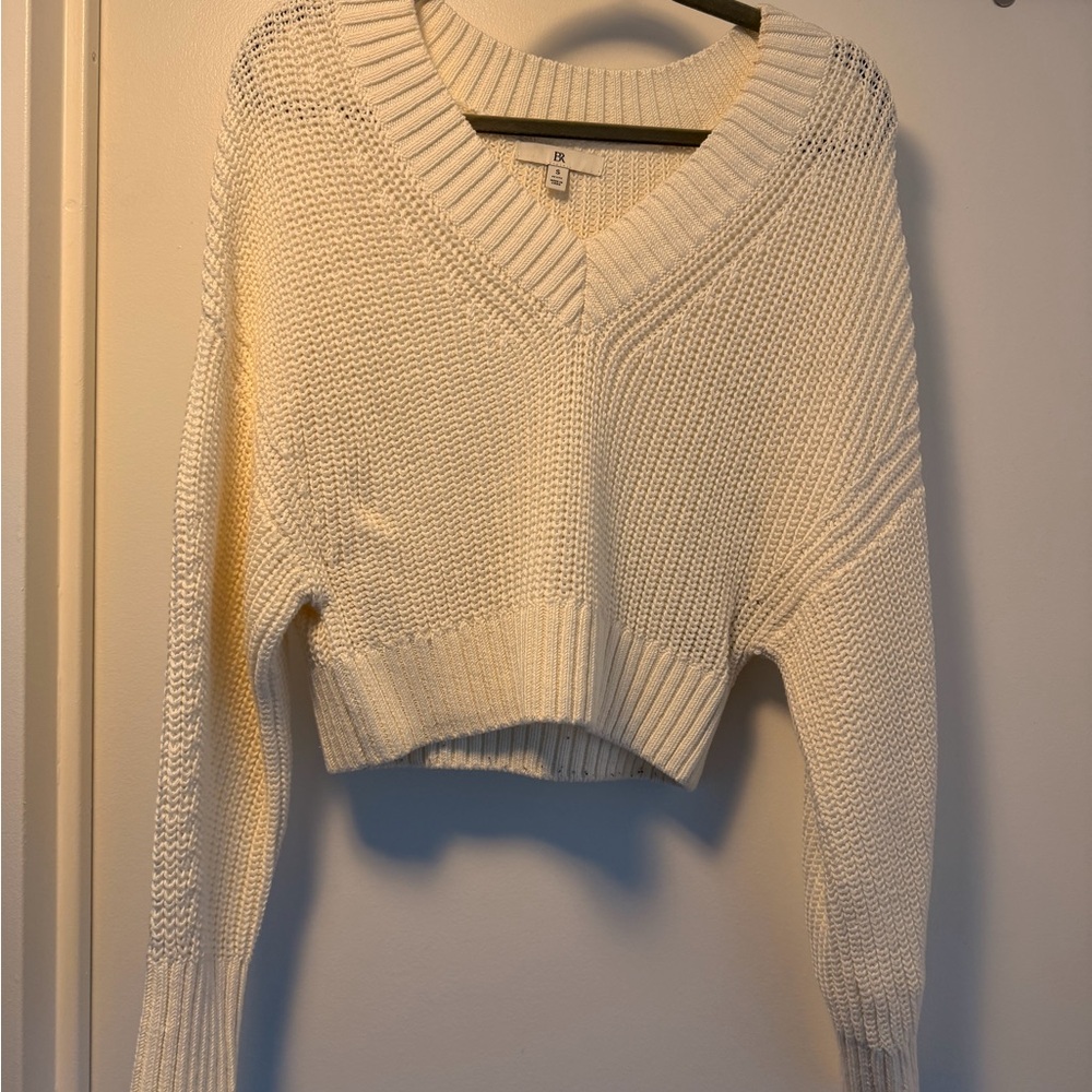 Banana Republic Cream V-Neck Sweater